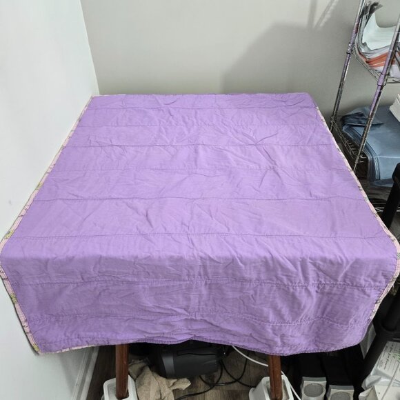 Handmade Baby Girl Ballerinas Quilt 75"x50" Pink Purple Lightweight Baby Blanket - Picture 3 of 6